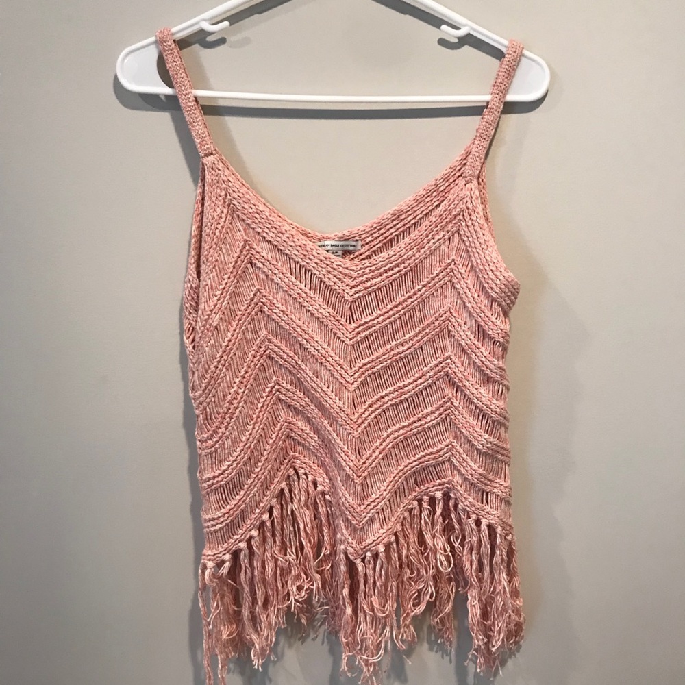 American Eagle Knit Fringe Tank